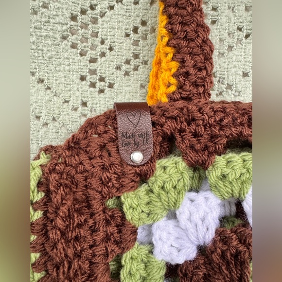 Homemade Crochet Granny Square Tote Bag - Picture 4 of 4